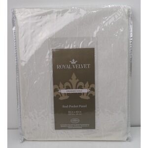 Royal Velvet Crushed Voile Curtain Panel 50x63 Egret NEW Rod Pocket Sheer White
